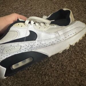 Nike Air Max White and Black Athletic Shoes